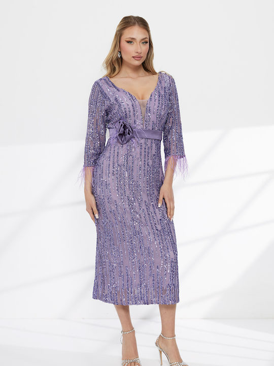 Rochie Midi de Seară Lila