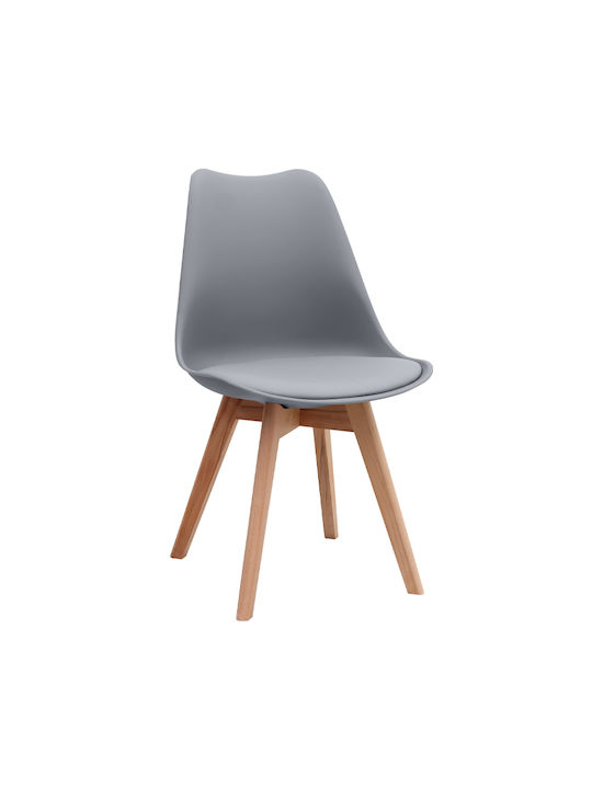 Viva Dining Room Polypropylene Chair Grey - Natural 48.5x54x80cm