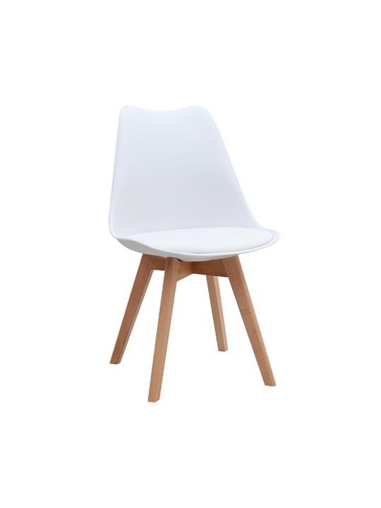 Viva Dining Room Polypropylene Chair White - Natural 48.5x54x80cm