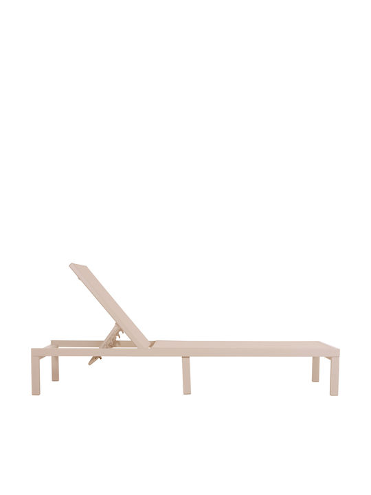 Garten- und Pool-Liegestuhl Aluminium Thatcher mit Textilene-Gewebe Ecru 196,5x64,5x92cm