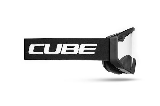 CUBE Cycling Glasses with Black Frame and Transparent Lenses