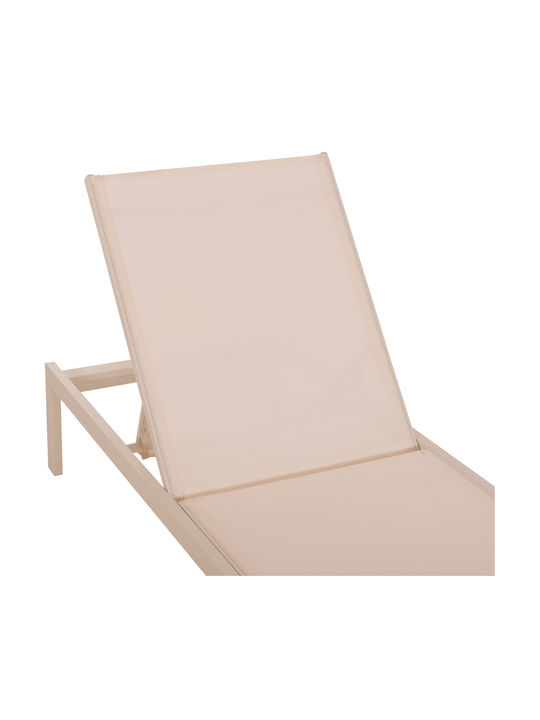 Garten- und Pool-Liegestuhl Aluminium Thatcher mit Textilene-Gewebe Ecru 196,5x64,5x92cm