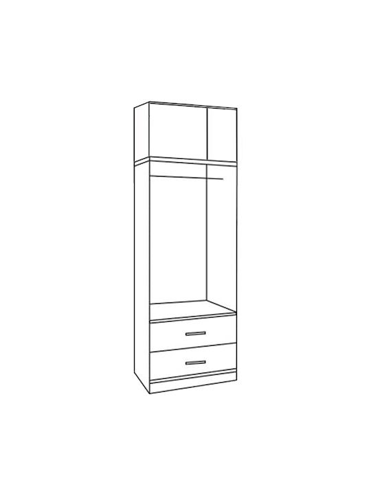 Dulap Cu Uși Duble Cu Loft Zebrano 80x42x241cm