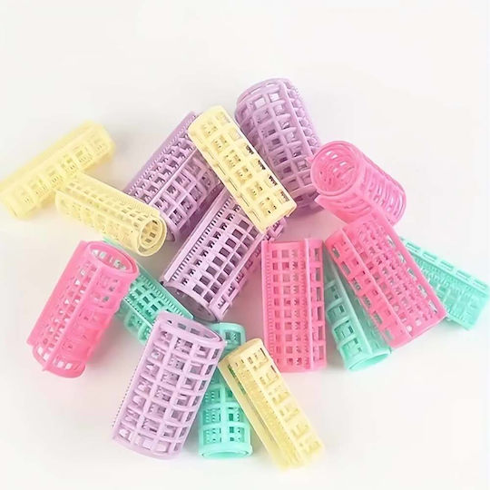 Plastic Hair Rollers Cold Wave Rods 36mm in Multicolour 3 Pieces