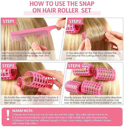 Plastic Hair Rollers Cold Wave Rods 25mm in Multicolour 5 Pieces