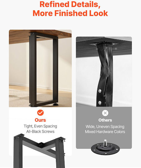 Vevor Metal Furniture Leg 2 Pieces Suitable for Table Coffee Table Desk 74x45cm Black