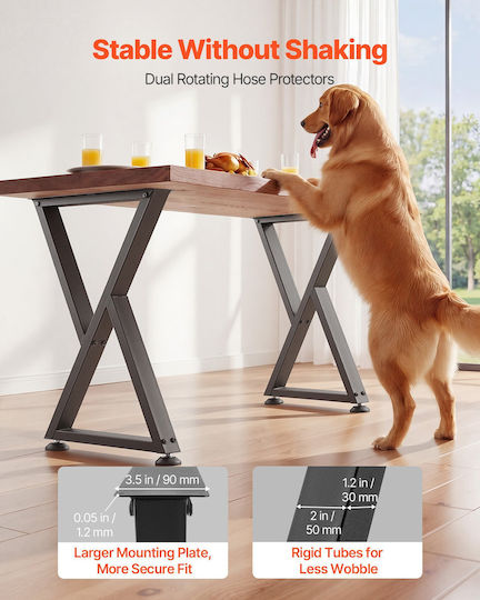 Vevor Metal Furniture Leg 2 Pieces Suitable for Table Coffee Table Desk 74x47.2cm Black