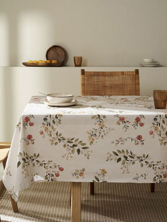 Gofis Home Stain Resistant Tablecloth Octavia 417 Ecru 135x135cm
