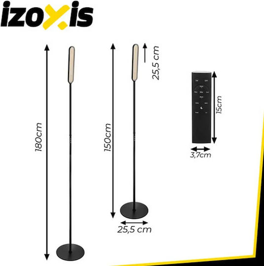 Izoxis LED Φωτιστικό Δαπέδου Υ180εκ. με Ρυθμιζόμενο Λευκό Φως Μαύρο