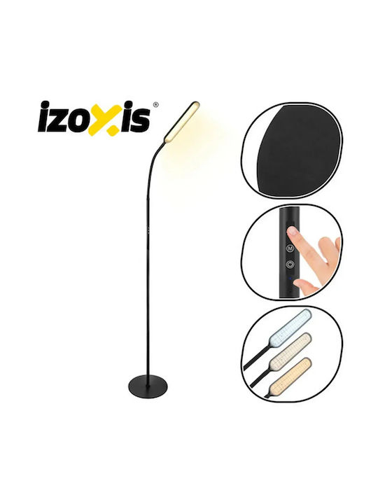 Izoxis LED Φωτιστικό Δαπέδου Υ180εκ. με Ρυθμιζόμενο Λευκό Φως Μαύρο