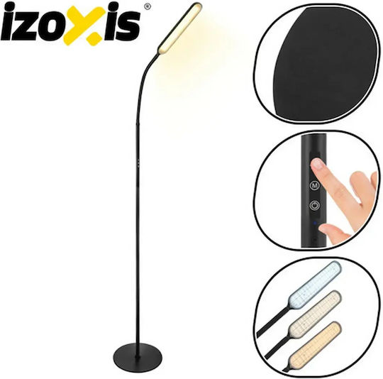 Izoxis LED Φωτιστικό Δαπέδου Υ180εκ. με Ρυθμιζόμενο Λευκό Φως Μαύρο