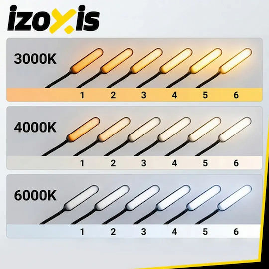 Izoxis LED Φωτιστικό Δαπέδου Υ180εκ. με Ρυθμιζόμενο Λευκό Φως Μαύρο
