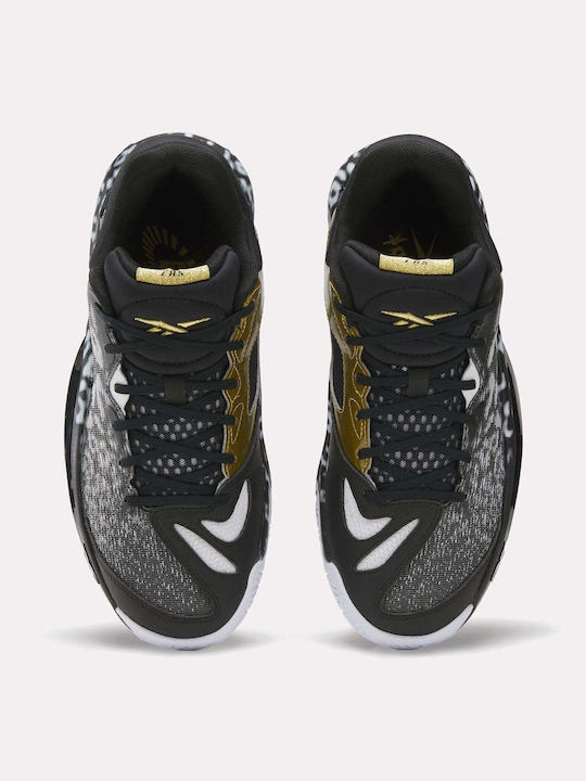 Engine A 26 + SE Cheetah Black White Low Basketball Shoes Black White Gold