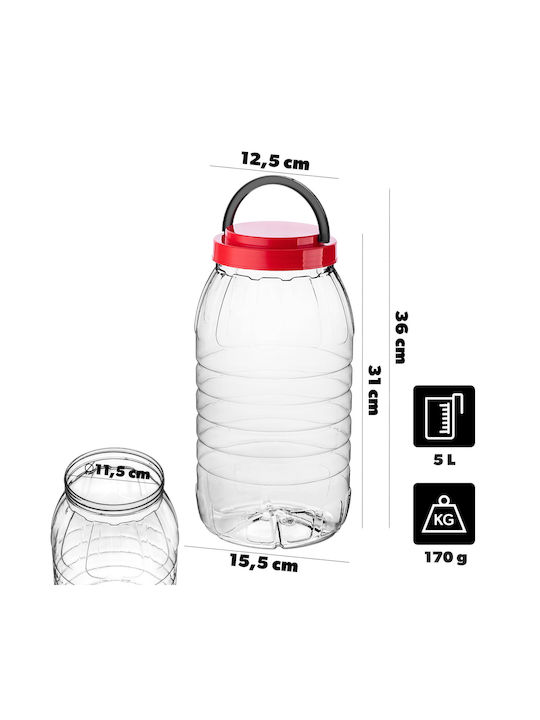 Kadax Vază Pentru Paste Cu Capac Din Plastic Roșu 5000ml