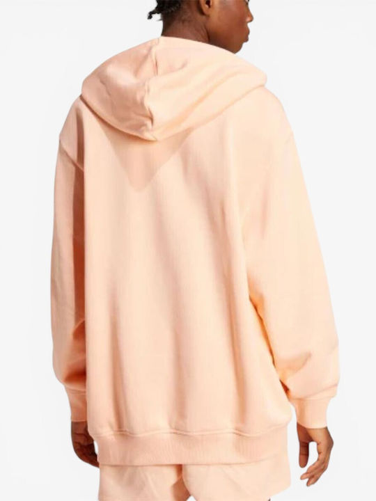 French Terry Γυναικείο Φούτερ με Κουκούλα Pink