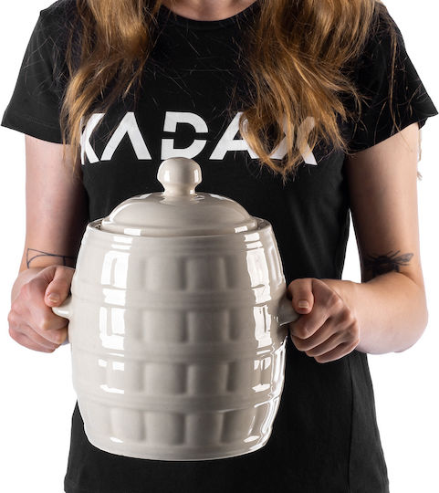 Kadax Ваза за Обща Употреба с Капак Керамика Кафява 5000ml
