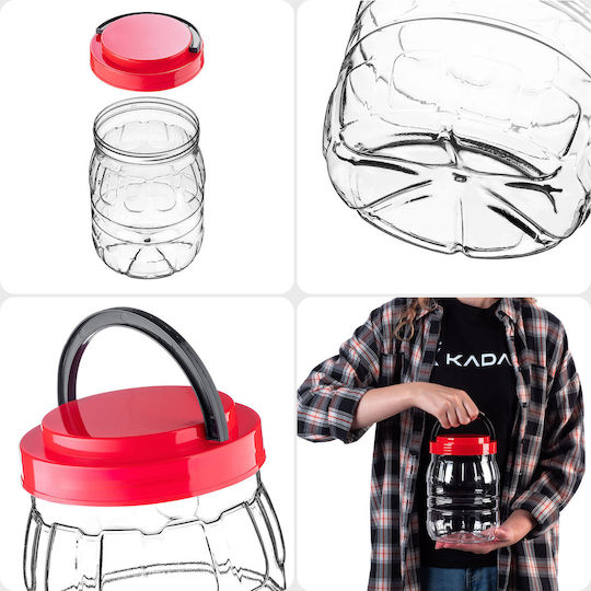 Kadax Nudeln Glas mit Kunststoffverschluss Rot 2000ml