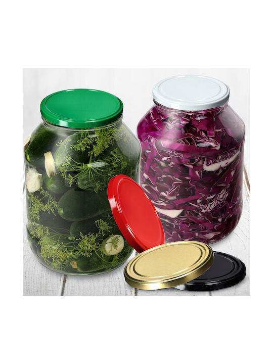 Kadax Set 4 Bucăți Vaze Utilizare Generală cu Capac Sticlă Roșii 2500ml 4 Bucăți