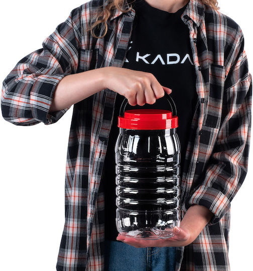 Kadax Σετ 4τμχ Βάζα Ζυμαρικών με Καπάκι Πλαστικό Κόκκινο 3000ml 4τμχ