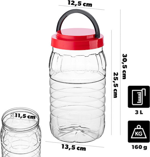 Kadax Pasta Jar with Plastic Lid Red 3000ml