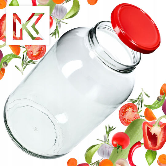 Kadax Kadax Allgemeine Verwendung Glas Vaso mit Deckel Rote 4000ml