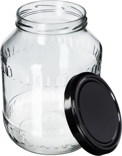 Kadax Vază Utilizare Generală Cu Capac Sticlă Neagră 2500ml