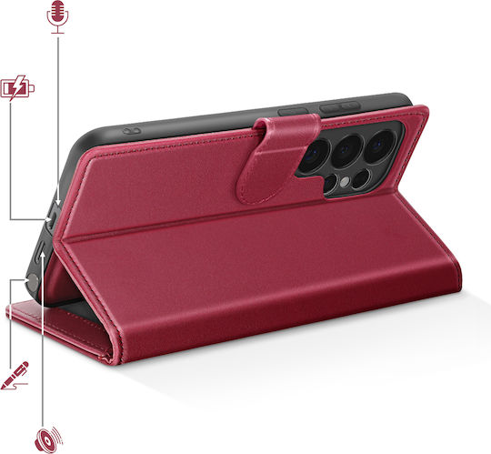 Mayaxess 2-in-1 Wallet Case Galaxy S26 Ultra Detachable Shell Red