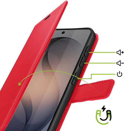 Mayaxess Wallet Case Galaxy S26 Ultra Lanyard Stand Function Red