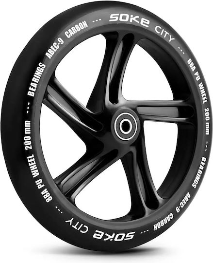 Roți City Scooter 200 Mm Negre 2 Bucăți
