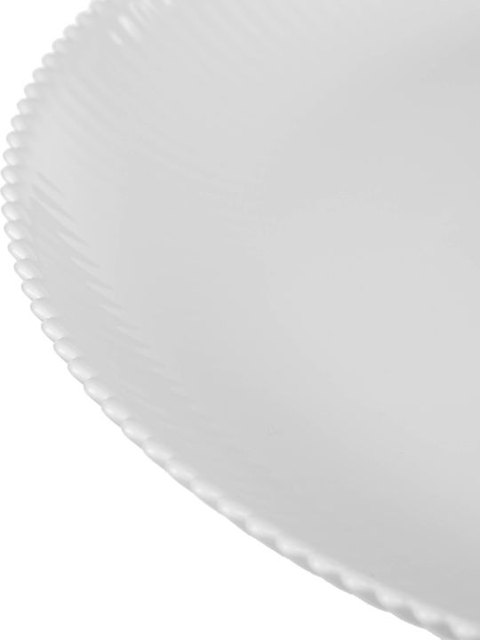 Kadax Servierplatte Untiefe Glas Weiß mit Durchmesser 26.5cm 3 Stück