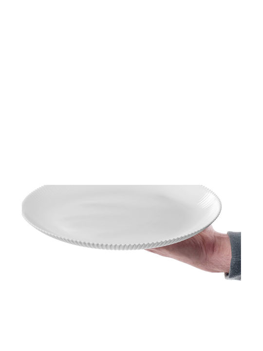 Kadax Servierplatte Untiefe Glas Weiß mit Durchmesser 26.5cm 3 Stück