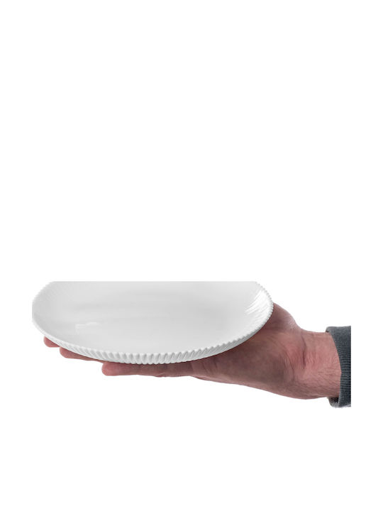 Kadax White Glass Dessert Plate 19cm 3 Pieces
