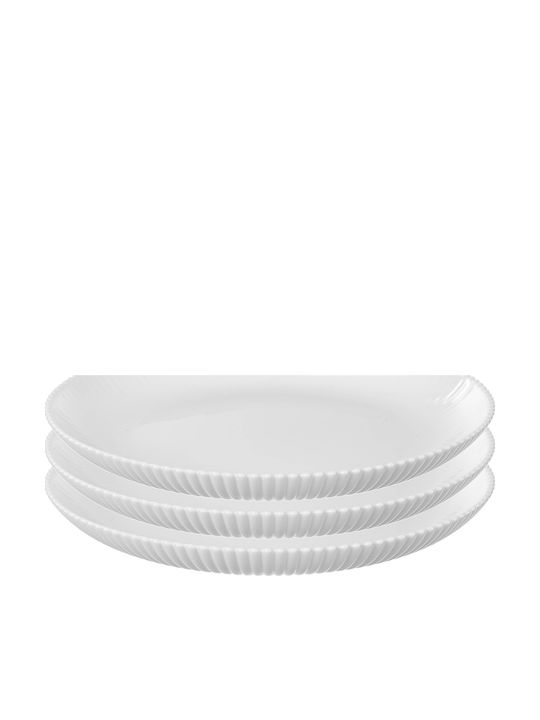 Kadax White Glass Dessert Plate 19cm 3 Pieces
