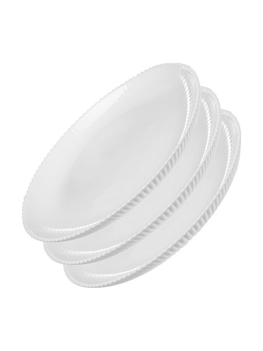 Kadax White Glass Dessert Plate 19cm 3 Pieces