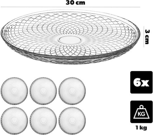 Kadax Placă Joasă Din Sticlă Transparentă 30cm 6 Bucăți Kadax Placă Joasă Din Sticlă Transparentă 30cm 6 Bucăți