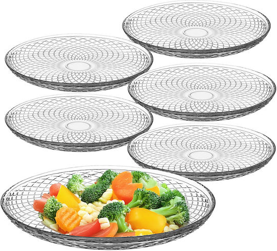 Kadax Shallow Glass Transparent Plate 30cm 6 Pieces