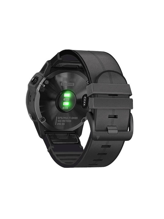 Curea Piele Neagră Fenix 3 / 5X / 5X Plus / 6X / 6X Pro / 7X / 7X Pro / 8 (51mm)