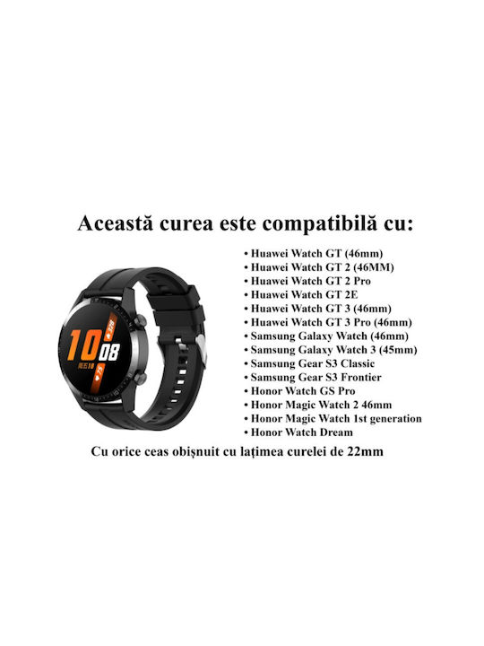 Curea Din Silicon Neagră Huawei Watch GT/GT Pro 2/3/4/5 / Ultimate 46mm Honor GS Pro
