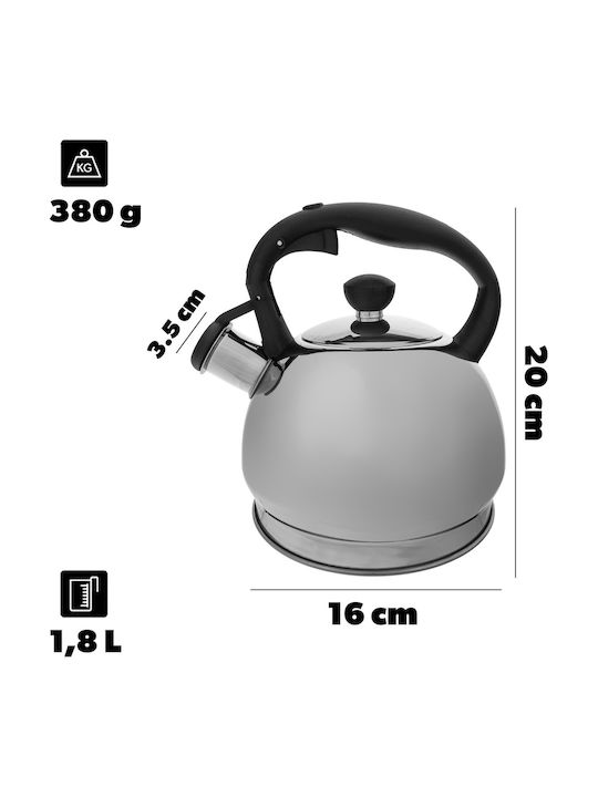 Kadax Kadax Rostfreier Stahl Teekessel Silber 1800ml