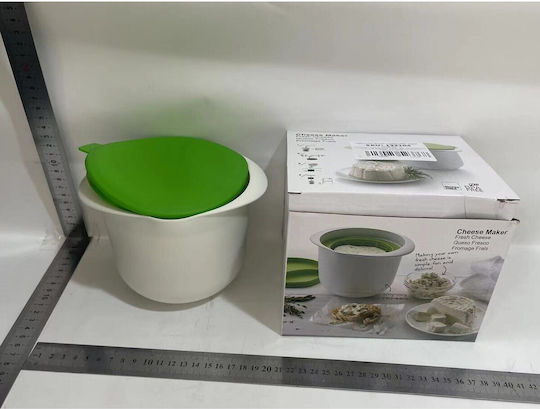 Cheese Preparation Container Alista Home Silicone Lid Plastic Cheese Maker Strainer 17x14.5x12.8 Cm Green