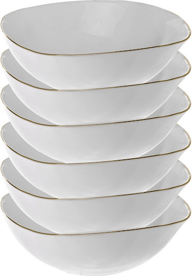 Kadax Glass White Salad Bowl 15cm 6 Pieces