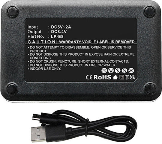 Battery Charger Ws Xtreme Power Canon Lp-e8 4515b002 4515b002ba 8.4v 0.6a