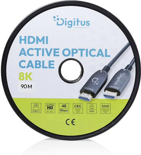 Digitus HDMI 2.1 HDMI Cable HDMI Male - HDMI Male 90m Black