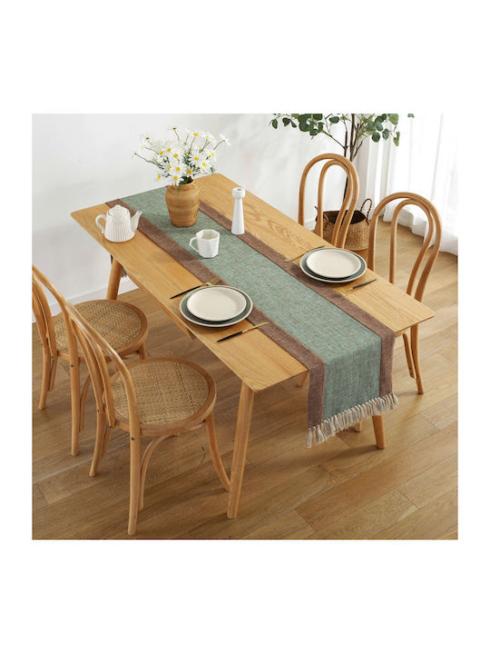 FRIPIA FRIPIA Läufer Braun Und Grün 38x200cm