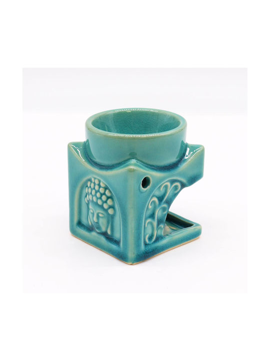 Oil Burner Square Buddha Soft Turqoise