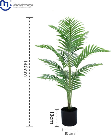 Medrelaxhome Διακοσμητικό Τεχνητό Φυτό Φοίνικας (Palm) h140cm