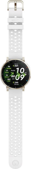 Amazfit Active 3 Premium Stainless Steel 45mm Αδιάβροχο Smartwatch με SIM και Παλμογράφο (Λευκό)