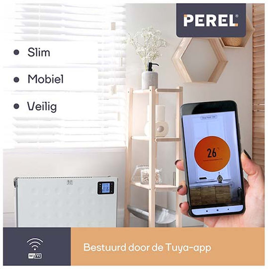 Perel Convector de Pardoseală 2000W cu Termostat Electronic și WiFi Alb