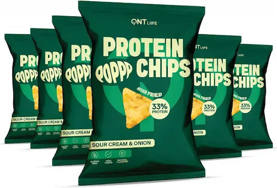 Qnt Протеинов Чипс 3 Броя X 50g Заквасена Сметана и Лук