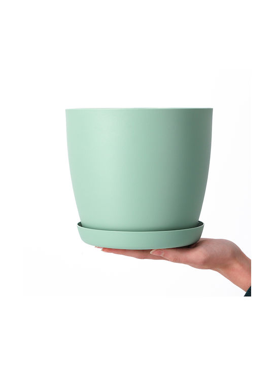 Kadax Γλάστρα Πλαστική Green με Πιάτο 12x11x10εκ.